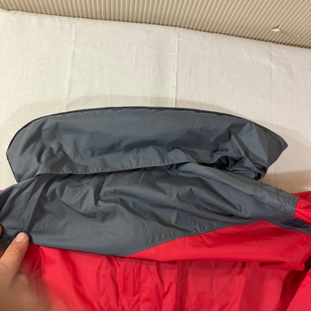 Columbia Mens S Red Gray Glennaker Lake Rain Jacket Windbreaker Storable Hood - Picture 8 of 9